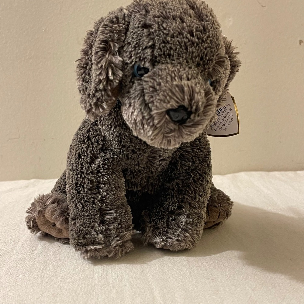 Ty Beanie Babies Frisbee Dog Plush Toy Blue Plaid Bow Blue Eyes Retired 2001‎